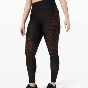 Lululemon Women Mapped Out HR Tight‎ 28” Camo LW5CH1S Black Size 2 NWT New